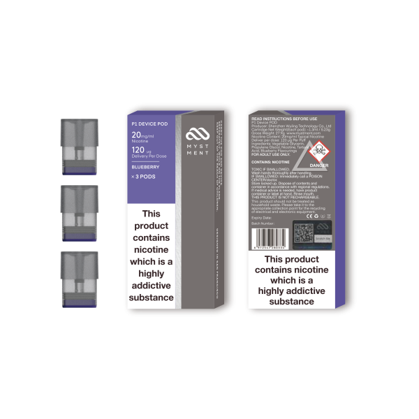 Blueberry Pods 20mg Compatible with Myst P1 Pod System