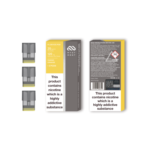 Mango Orange Pods 20mg Compatible with Myst P1 Pod System