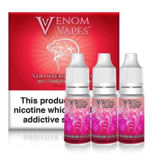 Venom Vapes  - Strawberry Delight  3 x 10ml HVG