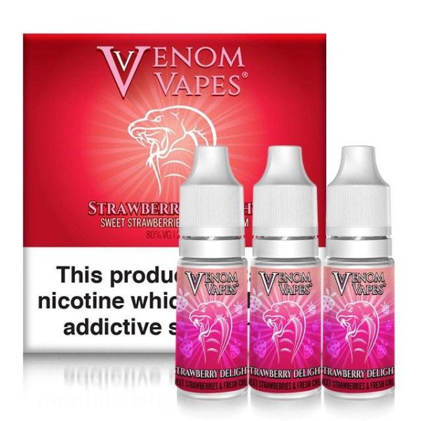 Venom Vapes  - Strawberry Delight  3 x 10ml HVG