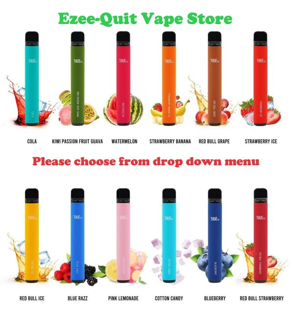TRUE BAR 600 puff Disposable Nic Salt Vape Pen Kit Fast Dispatch Genuine 20mg