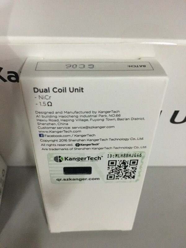 Kangertech Dual Coil unit 1.5 ohm (Pack of 5) - Image 2